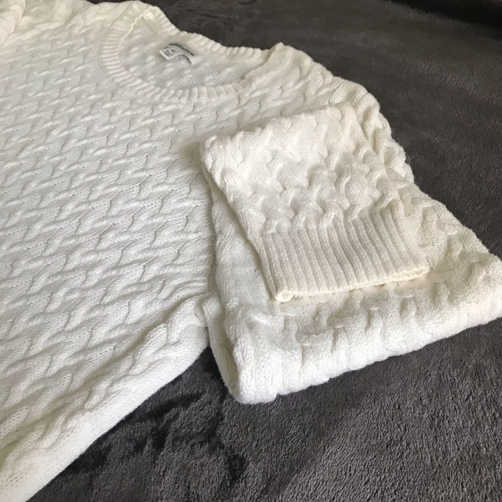 White knit sweater